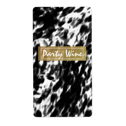 白黒&フェイク金ゴールドシックワインラベル ラベル (正面)