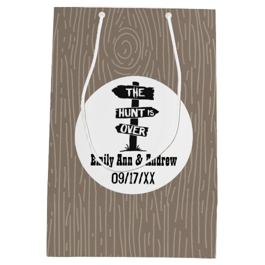 白黒&ブラウンア素朴ントラーザ狩りオーバー ミディアムペーパーバッグ (裏面)