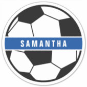 白黒&ブルーサッカーサッカースポーツモノグラム シール (正面)