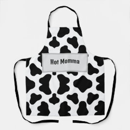 白黒「ホットママ」牛革デザインエプロン エプロン