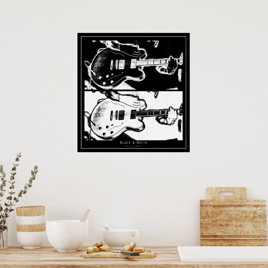 白黒 ポスター (キッチン)