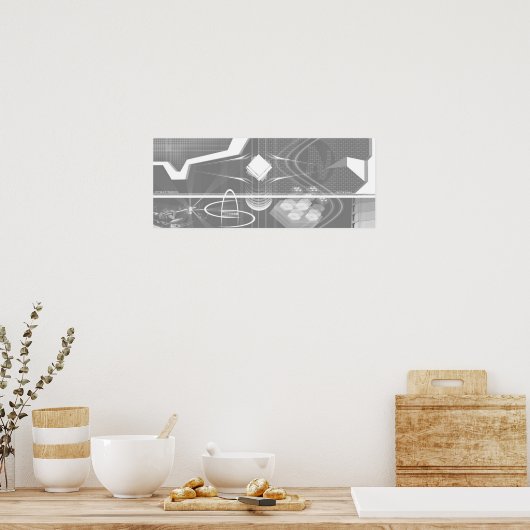 白黒 ポスター (キッチン)