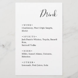 白黒.ミニマスタイリッシュリスト結婚のメニュー