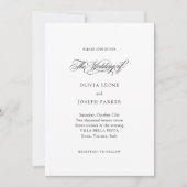 白黒 | ミニマルイタリアンエレガ結婚ンス 招待状 (正面)