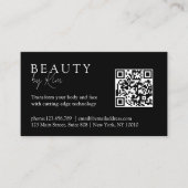 白黒、ミニマル、エレガントサロン 予約カード (正面)