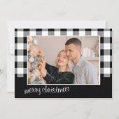 白黒「メリークリスマス」の写真 シーズンカード (正面)