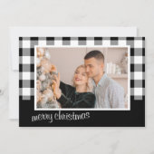 白黒「メリークリスマス」の写真 シーズンカード (正面)