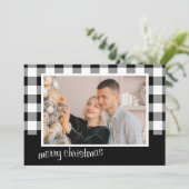 白黒「メリークリスマス」の写真 シーズンカード (スタンド正面)