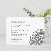 白黒.モダンスタイリッシュ結婚式招待状 招待状 (スタンド正面)