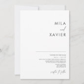 白黒 モダンミニマル結婚| 招待状 (正面)