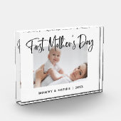 白黒|モダン初日の母の日を台本にする フォトブロック (左)