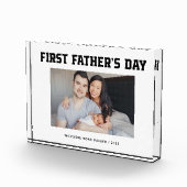 白黒 |モダン父の日を書く フォトブロック (右)