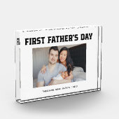 白黒 |モダン父の日を書く フォトブロック (左)