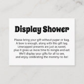 白黒、ラップなしはっきりしたの赤ちゃんシャワー エンクロージャーカード (正面)