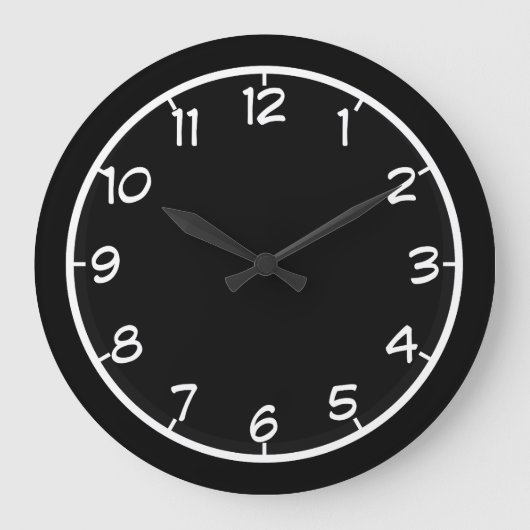 白黒 ラージ壁時計 (正面)
