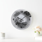 白黒 ラージ壁時計 (ホーム)