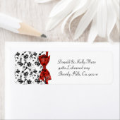 白黒&レッド結婚ズのサテンフローラ ラベル (インサイチュ)