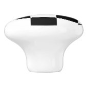 白黒/レース市松模様にフラグ セラミックノブ (側面)