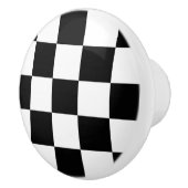 白黒/レース市松模様にフラグ セラミックノブ (右)