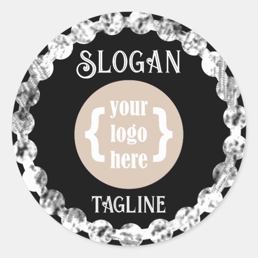 白黒、ロゴブランドシール ラウンドシール (正面)