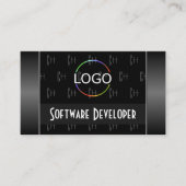 白黒(ロゴ付き写真と文字パターン) 名刺 (正面)