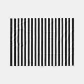 白黒：中サイズ横ストライプ線 フリースブランケット (正面(横))