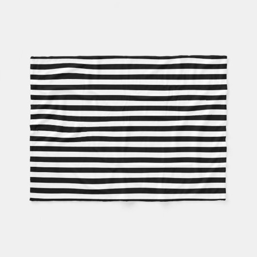白黒:中サイズ縦ストライプ長 フリースブランケット (正面(横))
