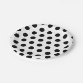 白黒（中型）水玉模様シック ペーパープレート (アングル)