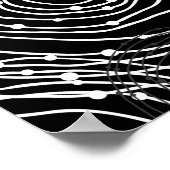 白黒：丸い形状シームレス。 ポスター (角)