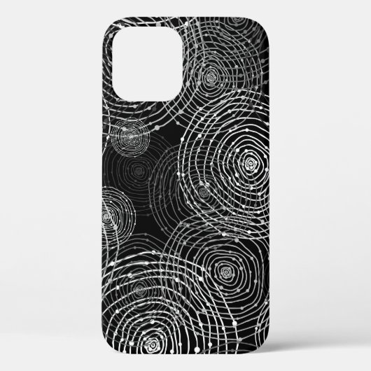 白黒:丸い形状シームレス。 Case-Mate iPhoneケース (裏面)