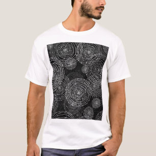 白黒:丸い形状シームレス。 Tシャツ