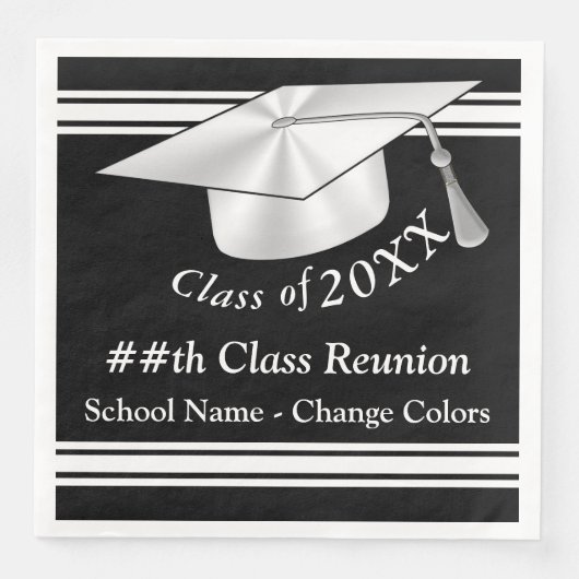 白黒（任意の色）クラス懇親会ナプキンス (正面)