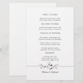 白黒.優雅な植物学結婚のメニュー (正面/裏面)