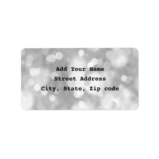 白黒《写真》ぼけ味銀エレガントグリッター ラベル (正面)