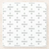 白黒"分割"数学記号リノカット ガラスコースター (裏面)