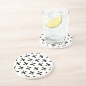 白黒"分割"数学記号リノカット コースター (側面)