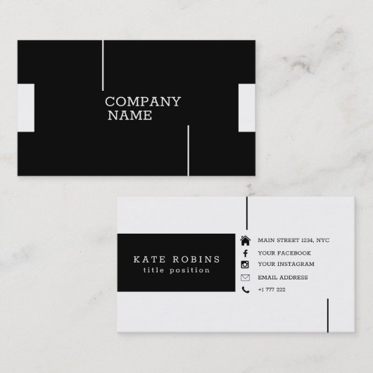 白黒 名刺 (正面/裏面)