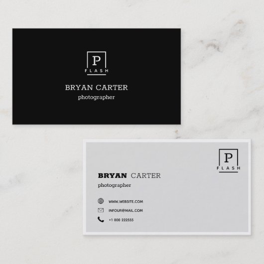 白黒 名刺 (正面/裏面)