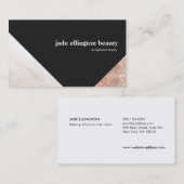 白黒：幾何学模様抽象芸術（銅アクセント） 名刺 (正面/裏面)