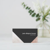 白黒：幾何学模様抽象芸術（銅アクセント） 名刺 (スタンド正面)