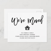 白黒 |引っ越モダンしのお知らせ ポストカード (正面/裏面)