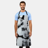 白黒、抽象芸術色彩の鮮やかキャンバス。 エプロン (着用した状態)