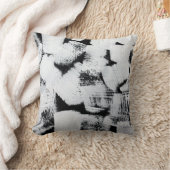 白黒、抽象芸術色彩の鮮やかキャンバス。 クッション (ブランケット)