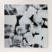 白黒、抽象芸術色彩の鮮やかキャンバス。 ジグソーパズル (横)