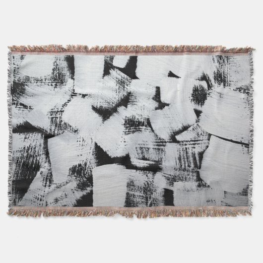 白黒、抽象芸術色彩の鮮やかキャンバス。 スローブランケット (正面)
