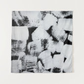 白黒、抽象芸術色彩の鮮やかキャンバス。 タペストリー (正面(横))