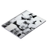 白黒、抽象芸術色彩の鮮やかキャンバス。 ノートブック (左側)