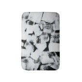 白黒、抽象芸術色彩の鮮やかキャンバス。 バスマット (正面縦)