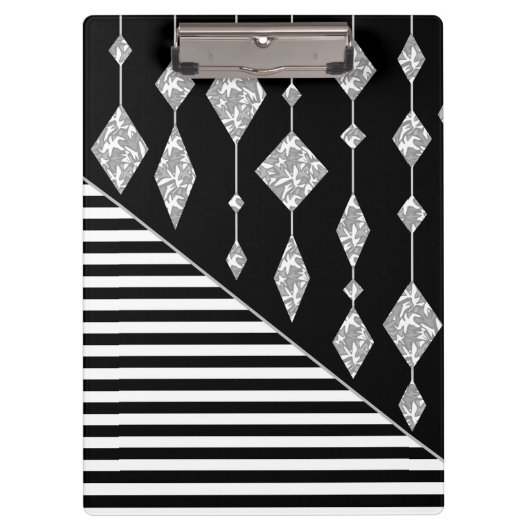 白黒，抽象芸術，幾何学的，シンプル，スキャン クリップボード (正面)