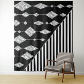 白黒，抽象芸術，幾何学的，シンプル，スキャン タペストリー (インサイチュ)